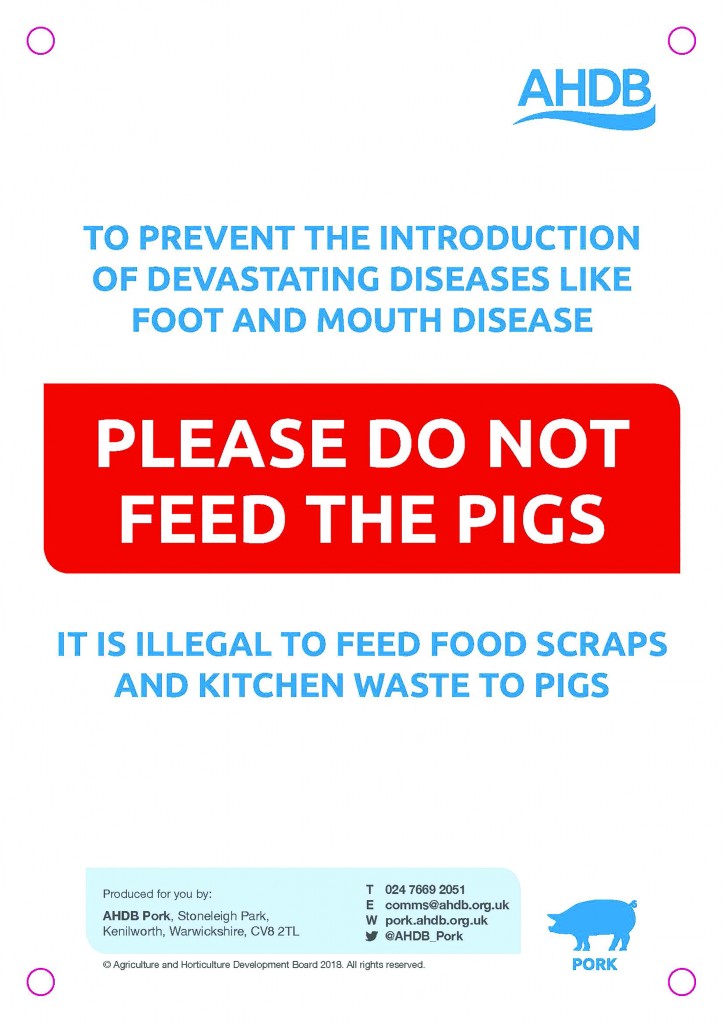 Signs warning the public are available from AHDB