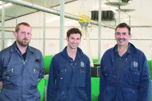Industry consultant Dominic Charman, Charlie Thompson and unit manager Andy Brown