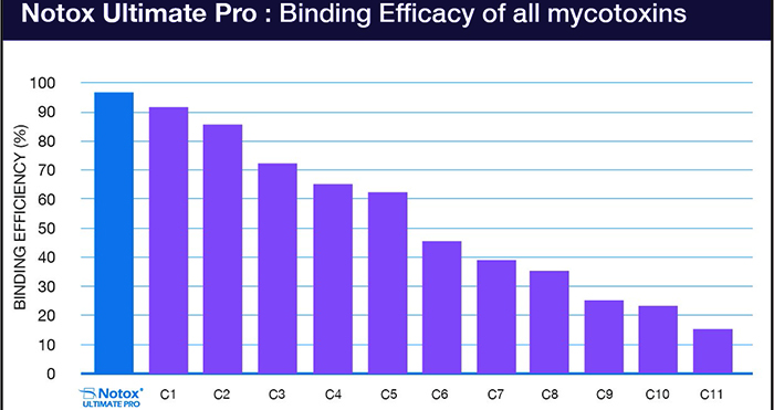 Figure 1 Notox Ultimater Pro binding ability in trials vs competitors