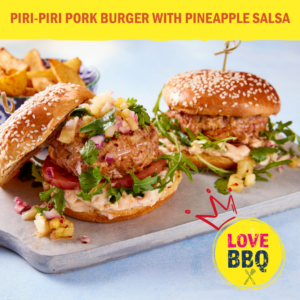 AHDB Love BBQ Campaign Piri-Piri Pork Burger with Pineapple Salsa