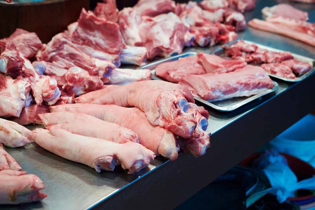 Pork cuts in Chinese market