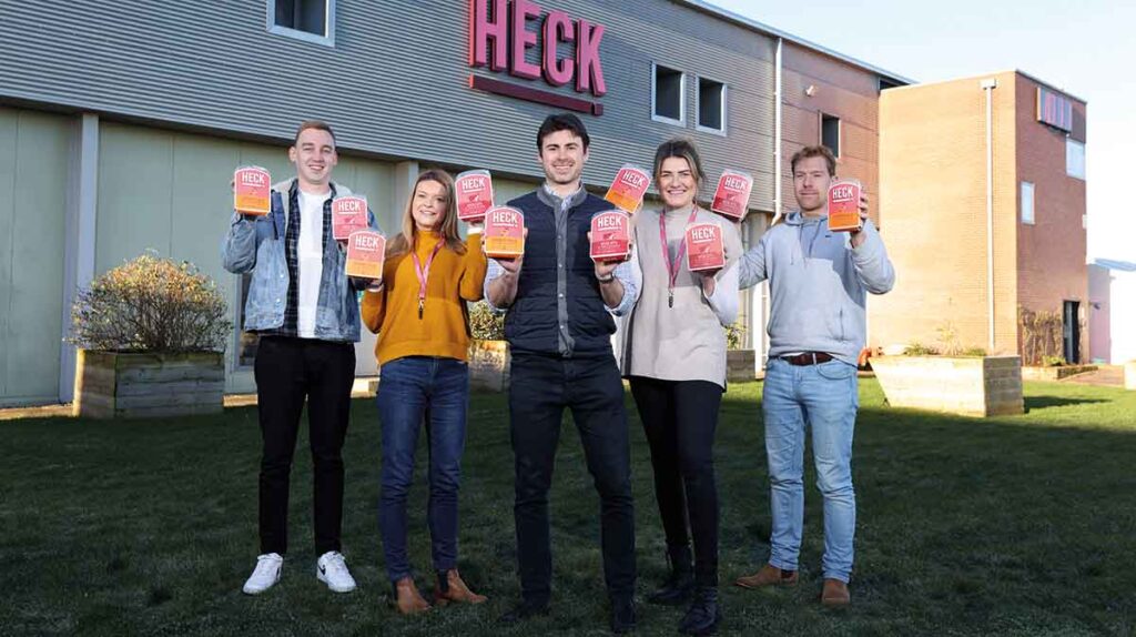 HECK! Jamie Keeble and the team launch the new range of Heck sausages at the family run HQ in North Yorkshire.