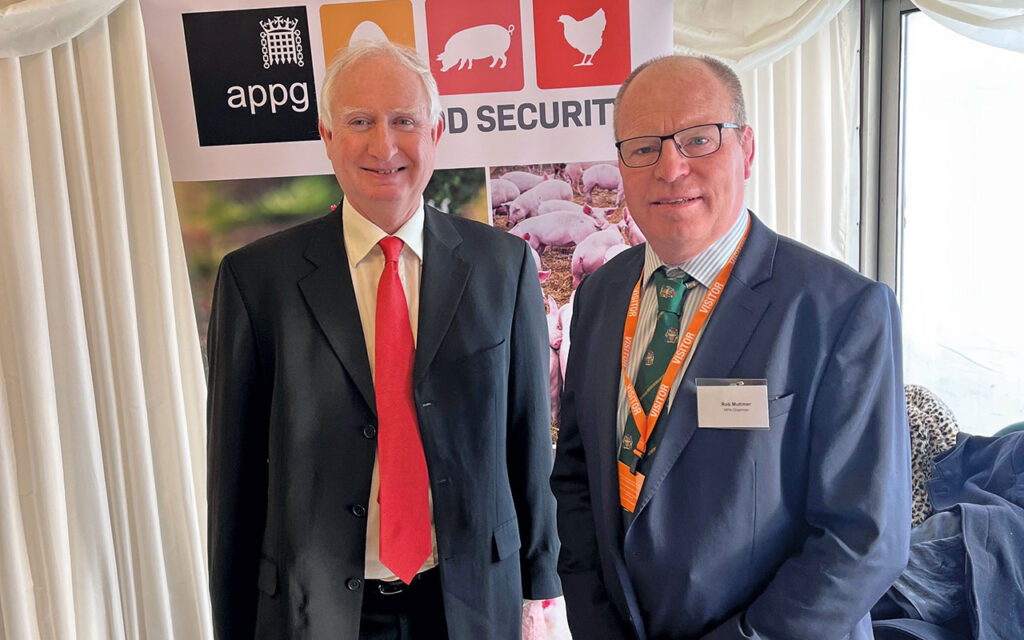 Food security minister Daniel Zeichner and NPA chairman Rob Mutimer at the APPG meet-the-producer event