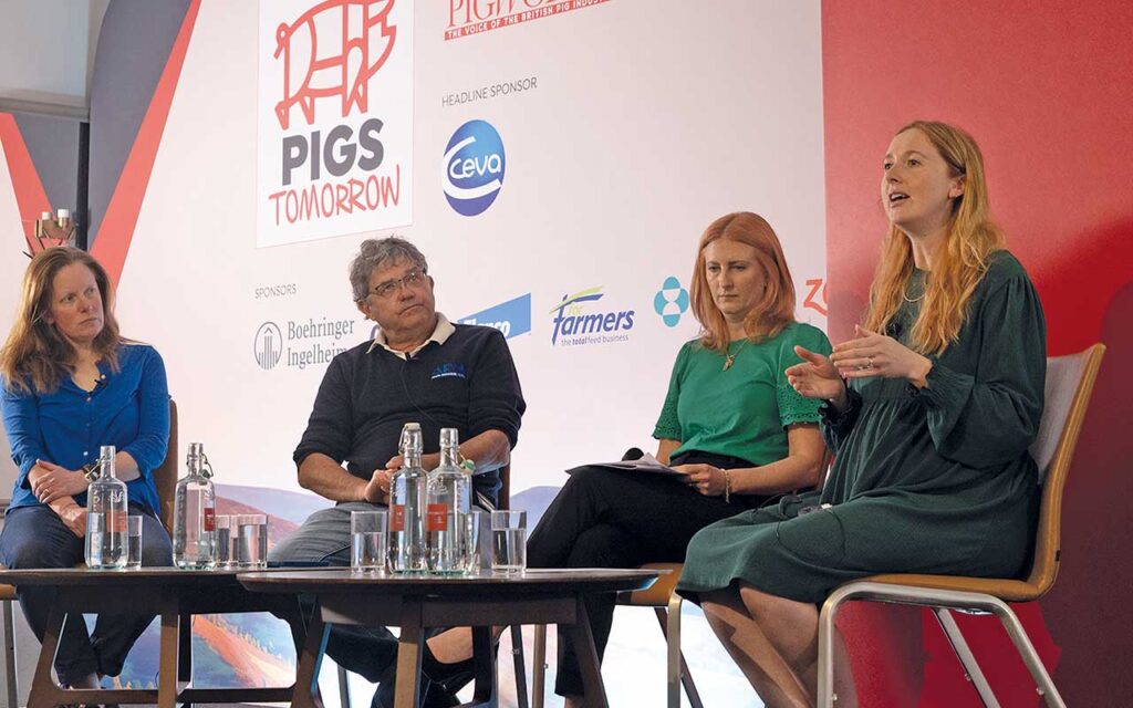 The farrowing panel (from left): Emma Baxter, Tim Miller, Lizzie Wilson and Georgina Crayford