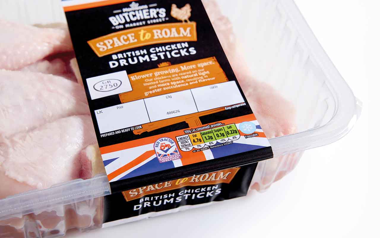 Enhanced Welfare Red Tractor chicken packaging