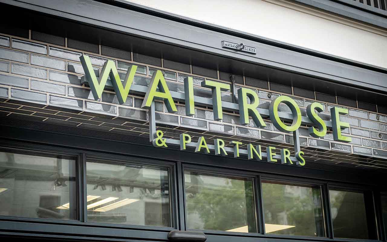 Waitrose sign on store